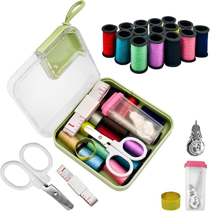 Portable Sewing Kit for Travel, Home & DIY – Complete Sewing Supplies with Thread, Needles, Scissors, Buttons
